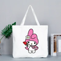 sanrio melody shoulder bag canvas harajuku shopper bag fashion casual summer shoulder bags tote shopper handbag lovely girl gift