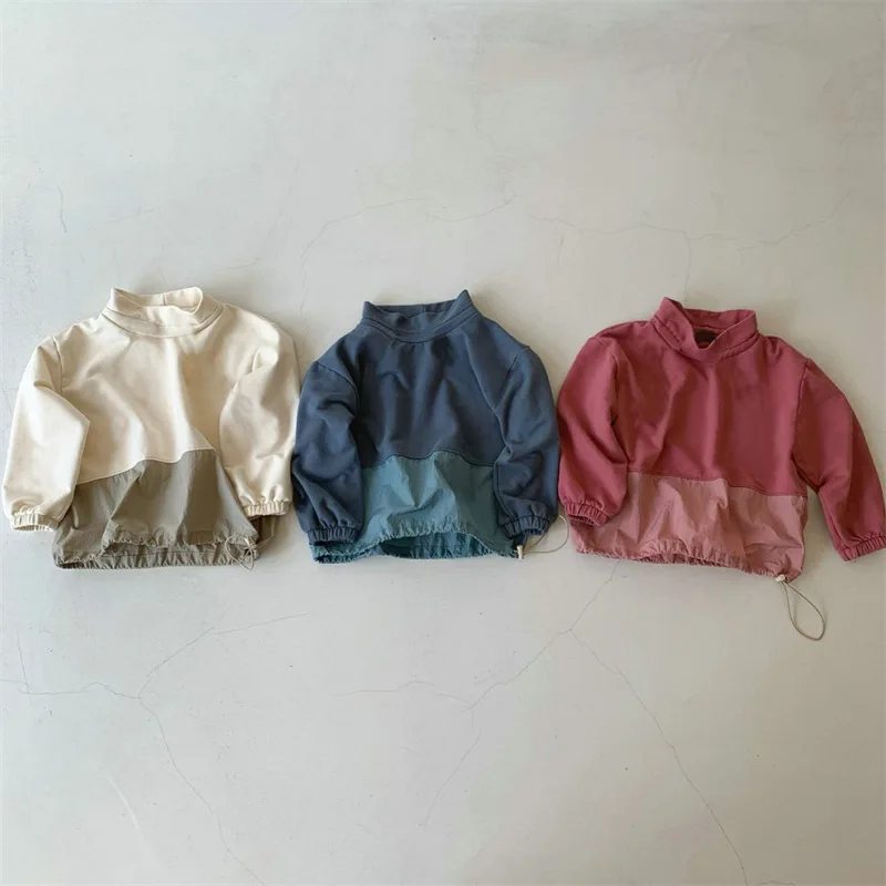 

Shirts Tees Tops Full Sleeve O-neck Collar Pullover Solid Regular Cotton New Fashion Casual Simple Cute Spring Autumn Unisex Kid