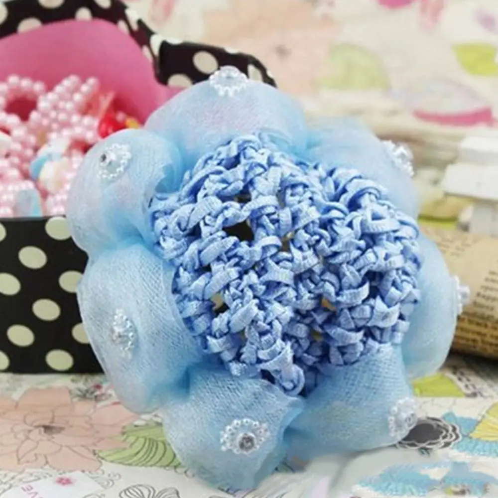 Fashion Flower Show Disc Hair Net Girl Kid Ballet Dance Skating Snoods ElasticTie Bun Cover Black Headwear Styling Accessory | Аксессуары