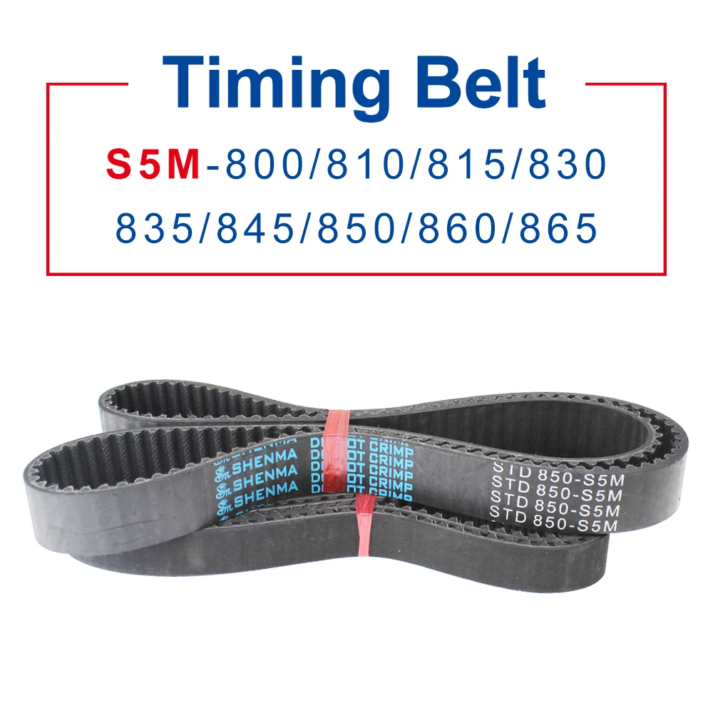 

Rubber Belt S5M-800/810/815/830/835/845/850/860/865 Teeth Pitch 5 mm Circular Teeth Belt Width 10/15/20/25/30 mm For 5M Pulley