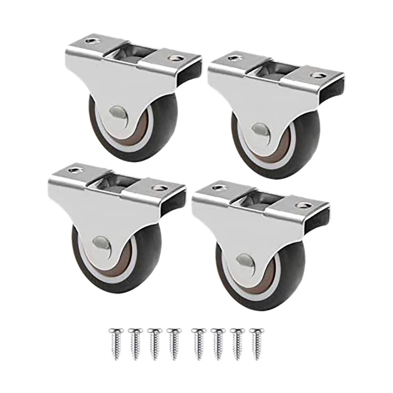 

4 Pcs Mini Casters Furniture Casters Small 25Mm Fixed Casters Directional Movable Casters Movable Casters For Furniture