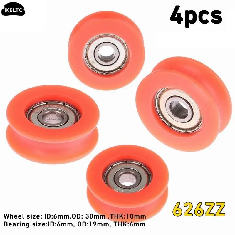 

4pcs Miniature Bearing Pulley Concave Pulley Sliding Door Pulley Furniture Wardrobe Sliding Door Cabinet Pulley U-groove Pulley
