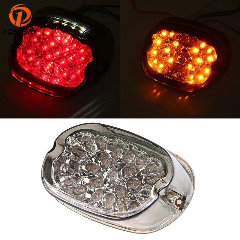 

POSSBAY Universal 12V Motorcycle Taillight Rear Brake Stop Warning Light LED Flexible For Most Moto Motorbike Turn Signals