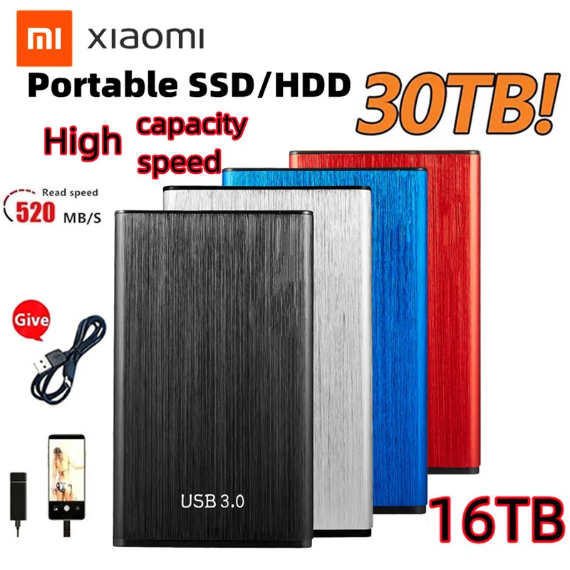 Xiaomi Original High-speed Portable SSD 500GB 1TB 2TB External Hard Drive USB 3.0 Mass Storage Interface for Computer Notebook