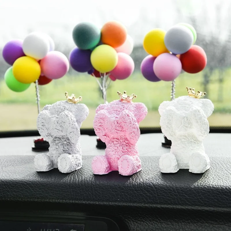 

Can Put Perfume Cute and Romantic Teddy Bear Plaster Car Decoration Bear Crown Aromatherapy Car Home Decoration Accessories