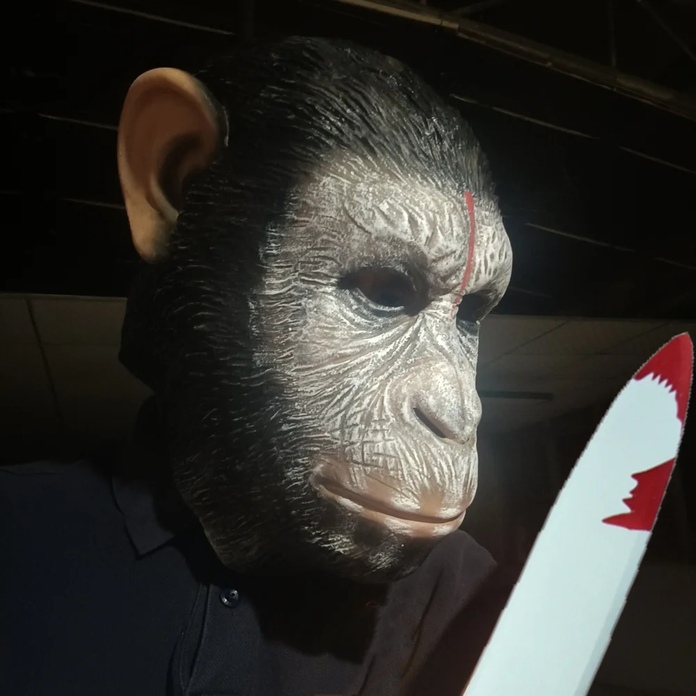 Косплей маска шимпанза аксессуары убийца нож искусство страшное животное