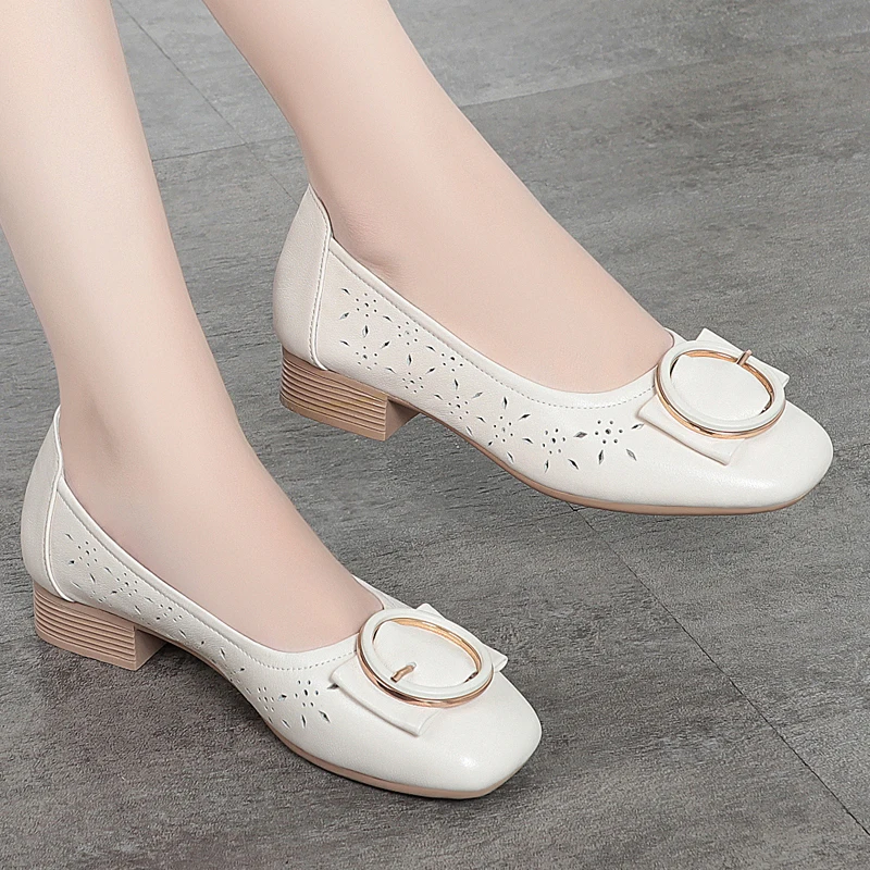 DIMANYU Daily Shoes Women 2023 New Genuine Leather Women's Spring Shoes Large Size 41 42 43 Slip-on Women Shoes