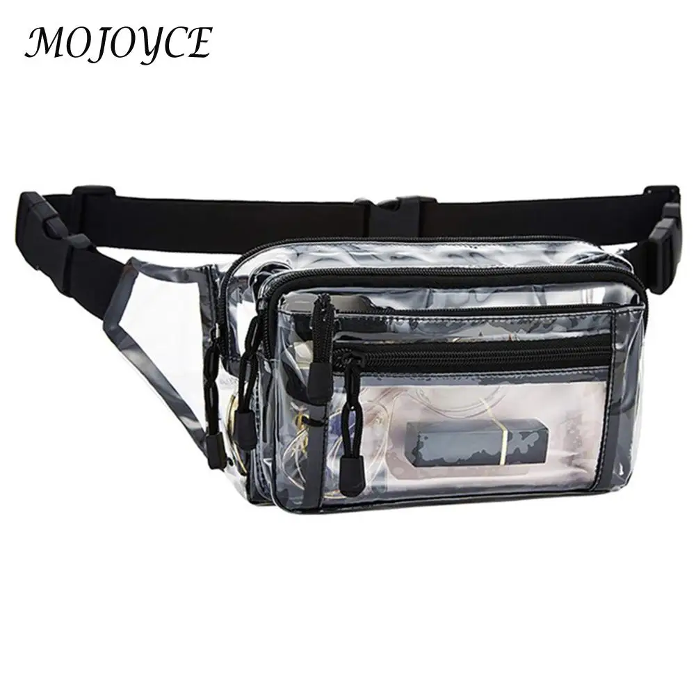 Bolso de pecho para hombre y mujer, bolsa cruzada de pecho transparente, ajustable, con cadena de hombro, productos de compras de viaje