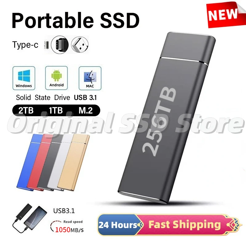 

Portable 256TB External SSD Hard Drive Externo Hard Disk SSD 2TB USB3.1 High Speed Mini SSD 32TB 4TB for Laptop/PC/MAC/PS4/PS5