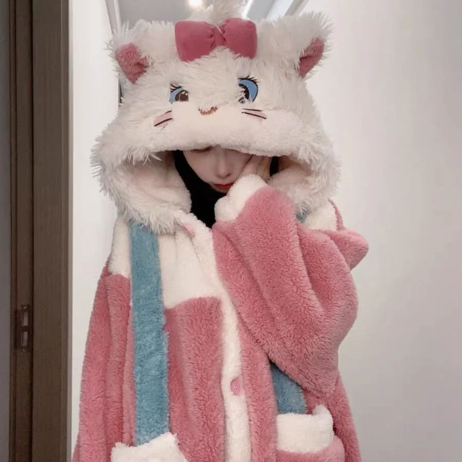 Женский фланелевой халат пижамы для косплея с животными ночная рубашка