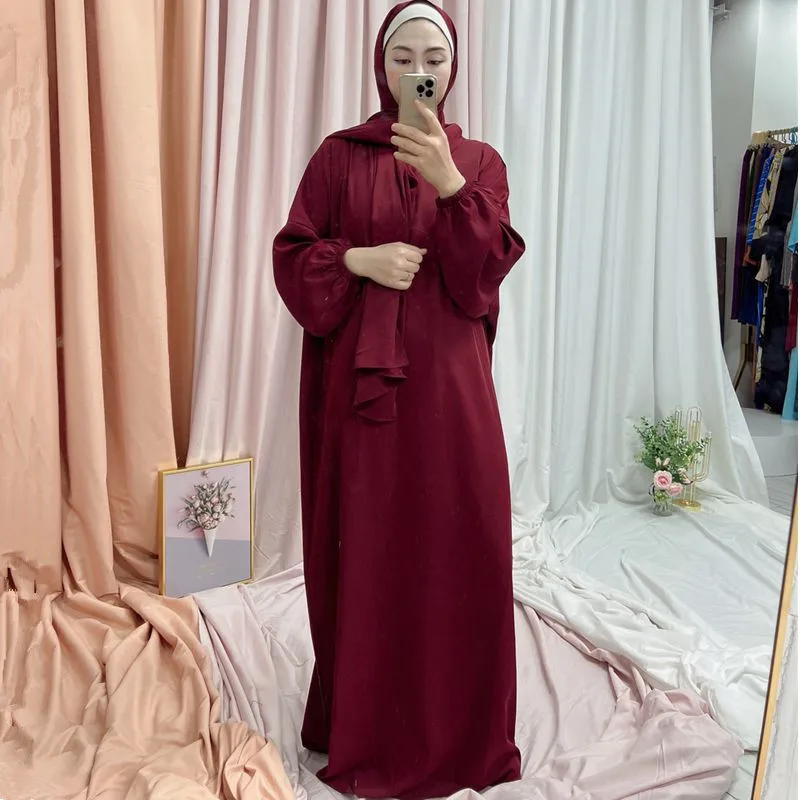 Ramadan Muslim Hooded Abaya Dress Prayer Garment Modest Women Eid Mubarak Long Khimar Robe Dubai Turkey Islam Clothing Vestido