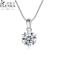 luxury 1ct moissanite stone pendant necklaces trendy 925 sterling silver for women necklace wedding gifts fine jewelry %d0%bf%d0%be%d0%b4%d0%b2%d0%b5%d1%81%d0%ba%d0%b0