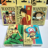 54pcsset one piece poker card figures collection monkey d luffy roronoa zoro playing cards color box packing kid gift toy