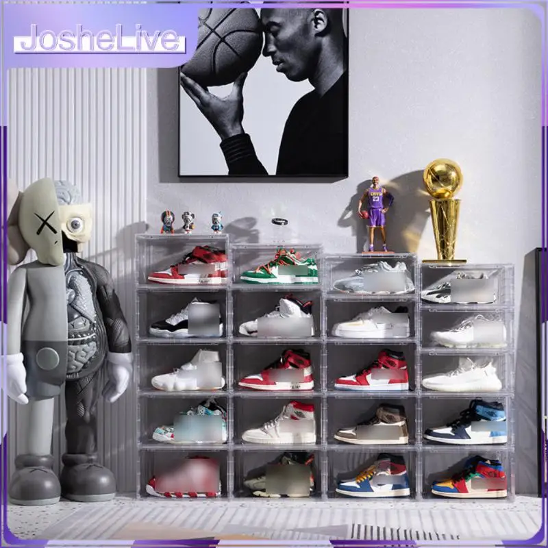 

1 шт. пылезащитный ящик для хранения кроссовок баскетбольный шкаф для обуви шкаф для кроссовок утолщенный Штабелируемый Шкаф Для Обуви