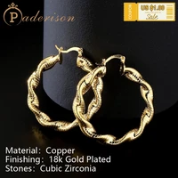 big circle hoop earrings for women twisted chain vintage earrings copper 18k gold plating simple fashion earrings gifts