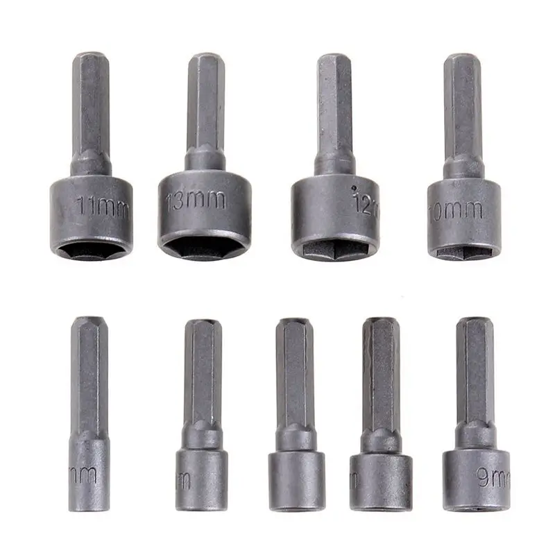14Pcs 6-19mm Hexagon Nut Driver Drill Bit Socket Screwdriver Wrench Set Drill Bit Adapter for Electric Screwdriver Handle Tool enlarge
