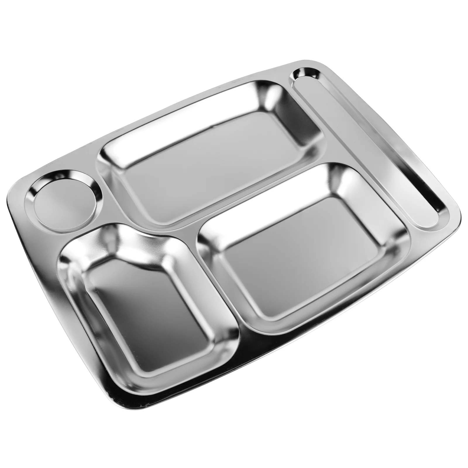 

Stainless Steel Lunch Box Dinner Plate Restaurant Food Tray PC 35.5X26.5X2CM Kids Divided Student