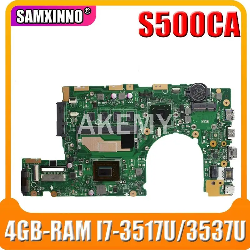 Материнская плата S400CA для ноутбука ASUS VivoBoo S500CA S400C S500C, оригинальная материнская плата 4 ГБ-Оперативная память I7-3517U/3537U