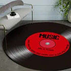 Стильный Многоцветный Ретро музыкальный CD Печатный Мягкий тканевый напольный ковер для столовой гостиной