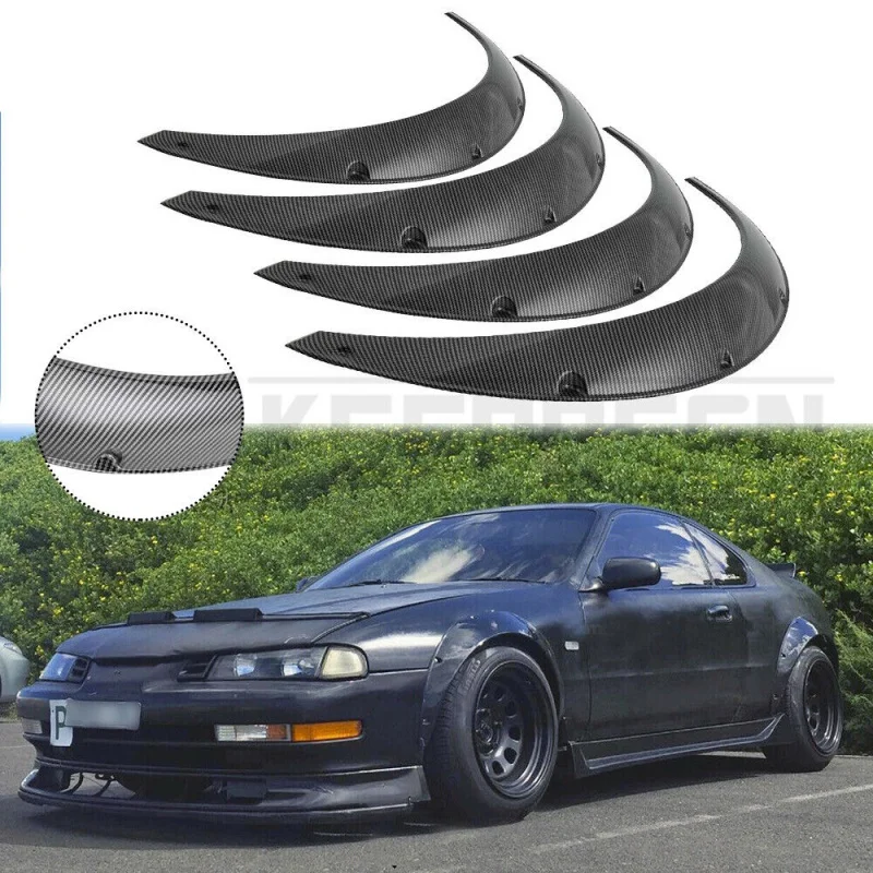 

4.5"; Carbon Fiber Flexible Fender Flares Extra Wide Wheel Arches Body Kit For Honda Prelude