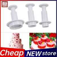 3pcs round circle fondant cake mold cookie paste plunger cutter decorating mould