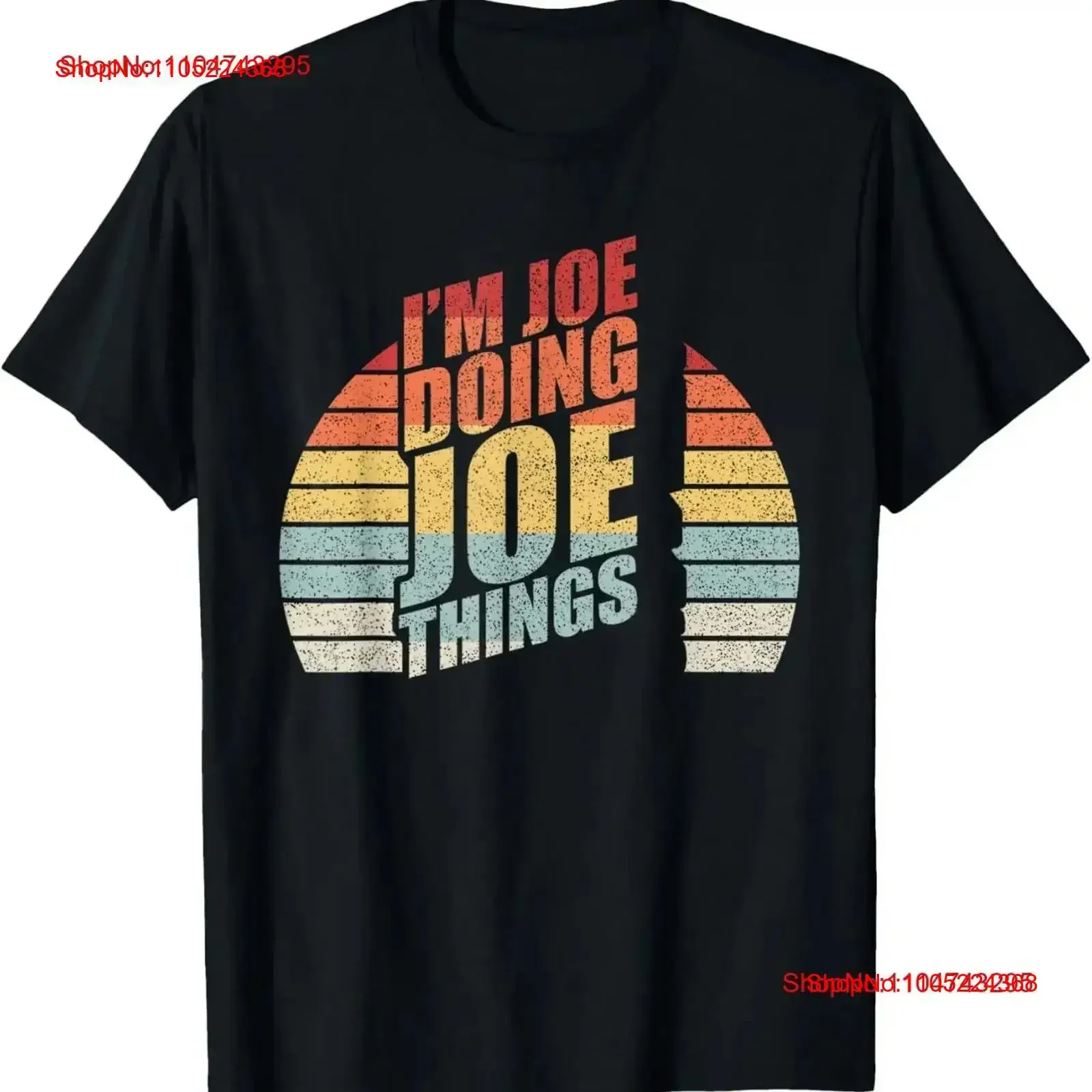 Фото Винтажная футболка в стиле ретро «I'm Joe Doing Things» Повседневная дизайнерская одежда Универсальная стильная дышащая винтажная стираная одежда №1