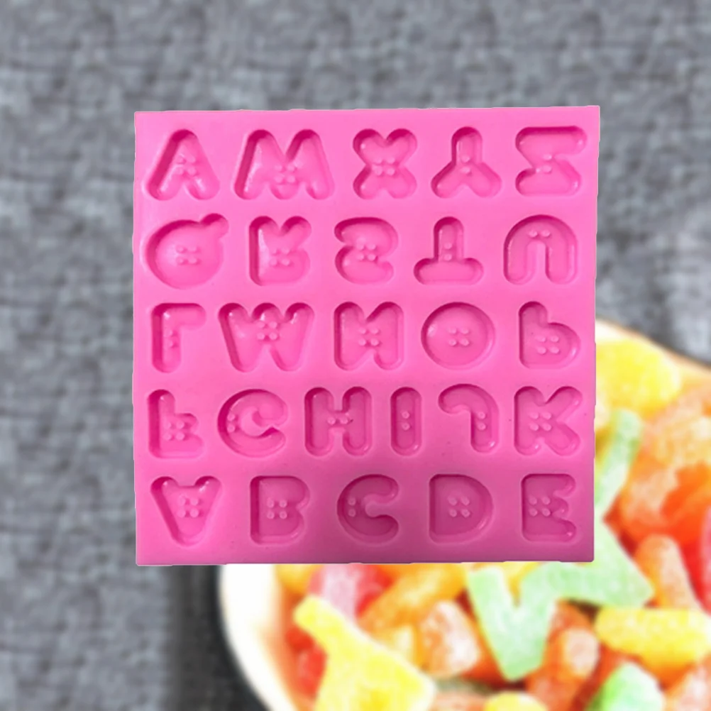 

1pc Button Alphabet Jelly Cake Fondant Gumpaste DIY Tray Kitchen Accessories
