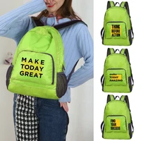 packable backpack foldable ultralight outdoor folding handy travel daypack bag men women word print climbing hiking backpacks
