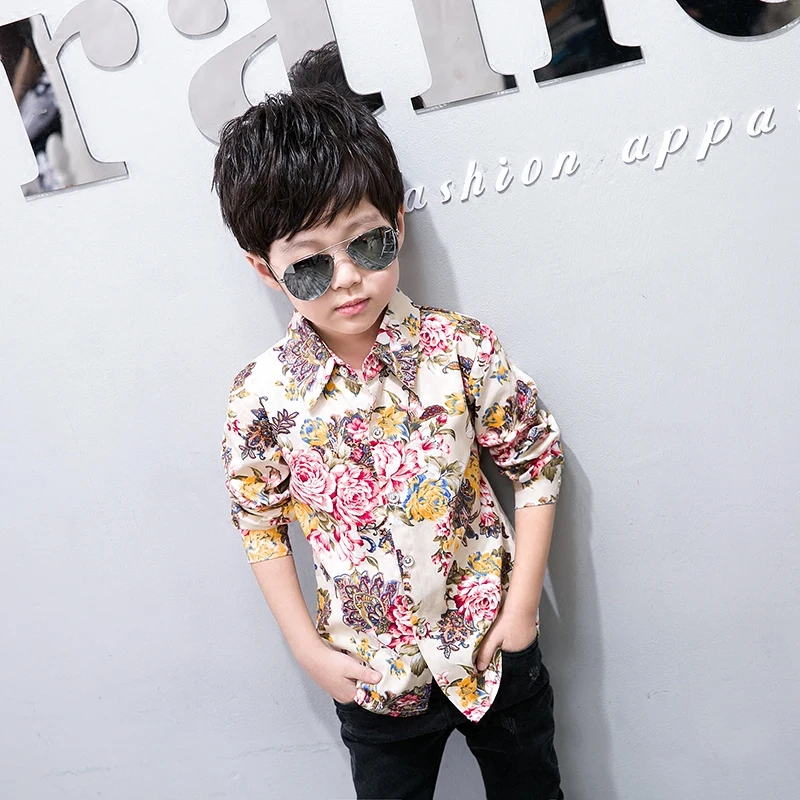 

Clothes Summer Pattern Cotton Boy Fashion Clothing Sleeve Valentine Shirt Day Kids Blouses Boy Floral Gift Baby Short Blouse