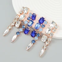pauli manfi2022 new metal rhinestone geometric earrings fashion catwalk statement earrings womens luxury jewelry