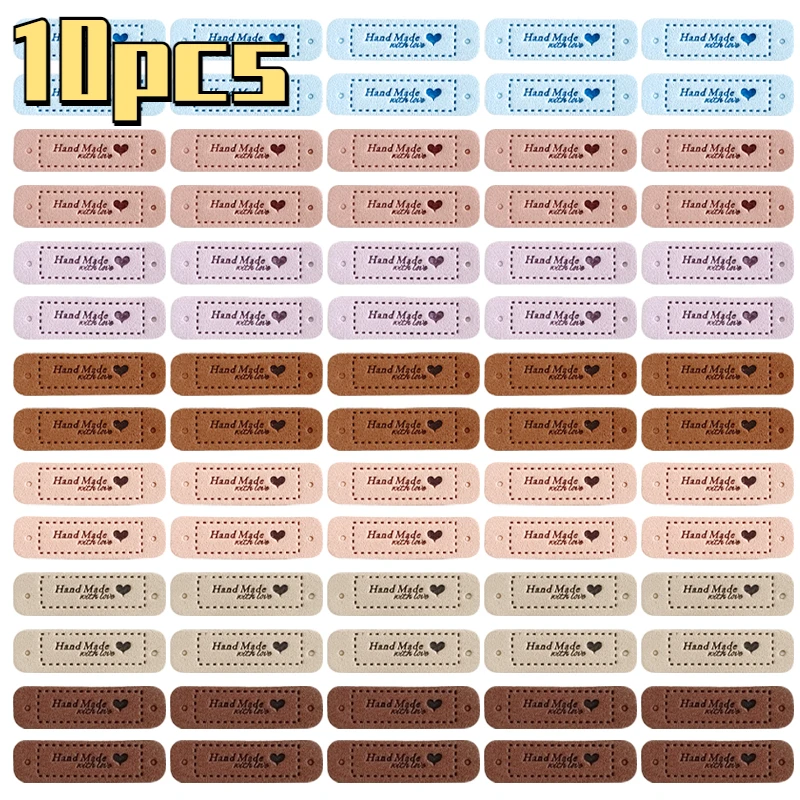 10 шт. этикетки из искусственной кожи, этикетки ручной работы, изготовленные с любовью, для одежды своими руками, ярлыки на заказ, бирки для шитья, аксессуары для шитья