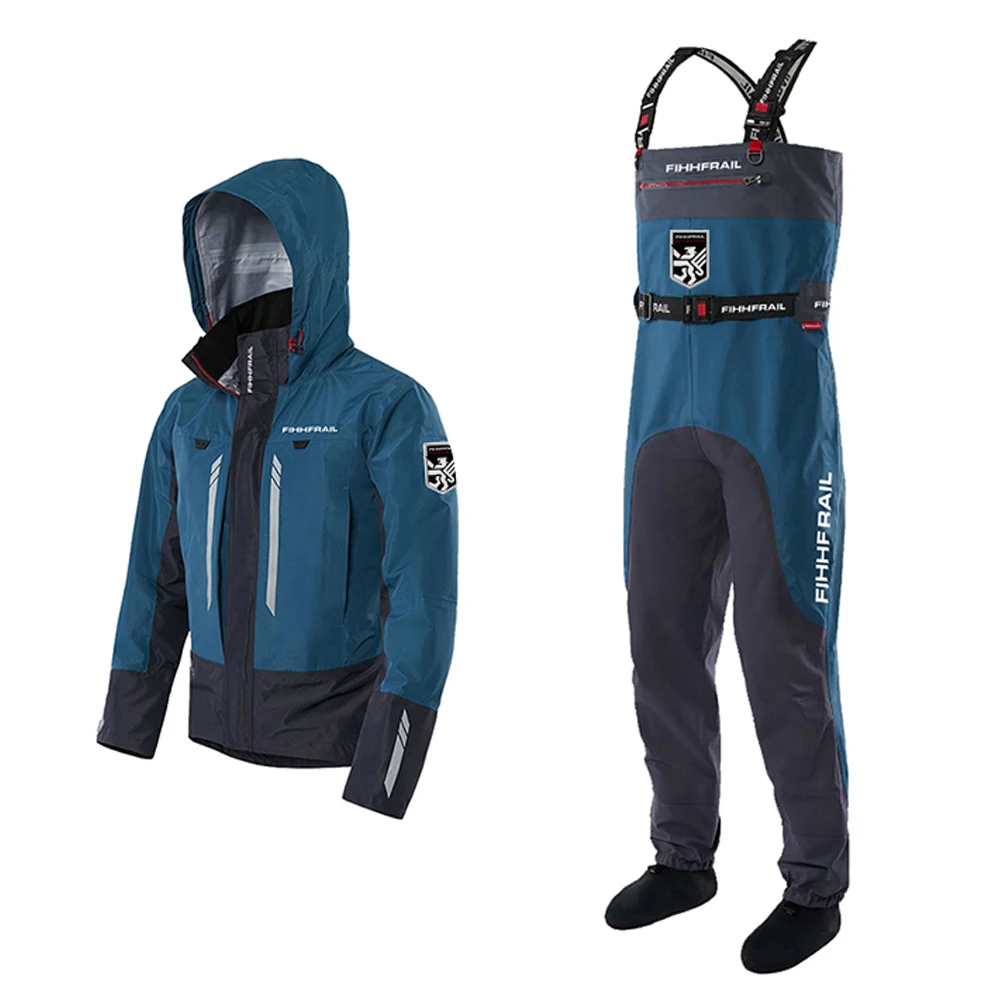 КОМПЛЕКТ AQUAMASTER синяя водонепроницаемая куртка и Wader используется для охоты