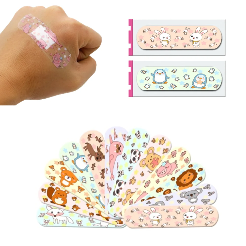 

100pcs Waterproof Adhesive Bandages Wound Plaster First Aid Emergency Kit Band Aid Stickers for Kids Children Strips Patch