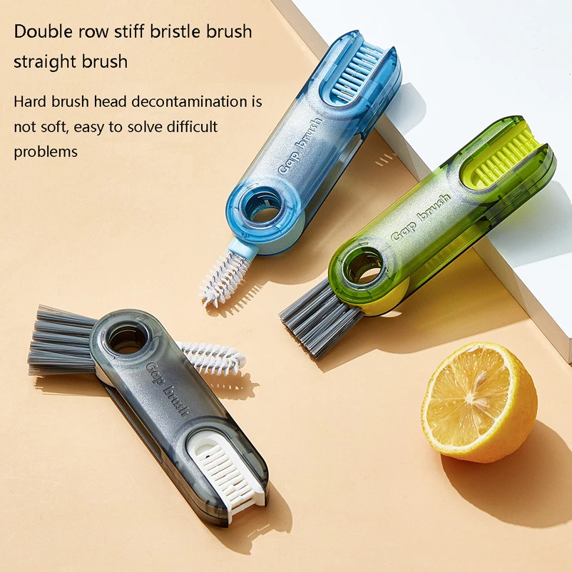 

Multifunctional Silicone Cup Brush Swivel Bottle Thermos Cup Cleaning Brush 3-In-1 Household Groove Gap Cleaning Brush