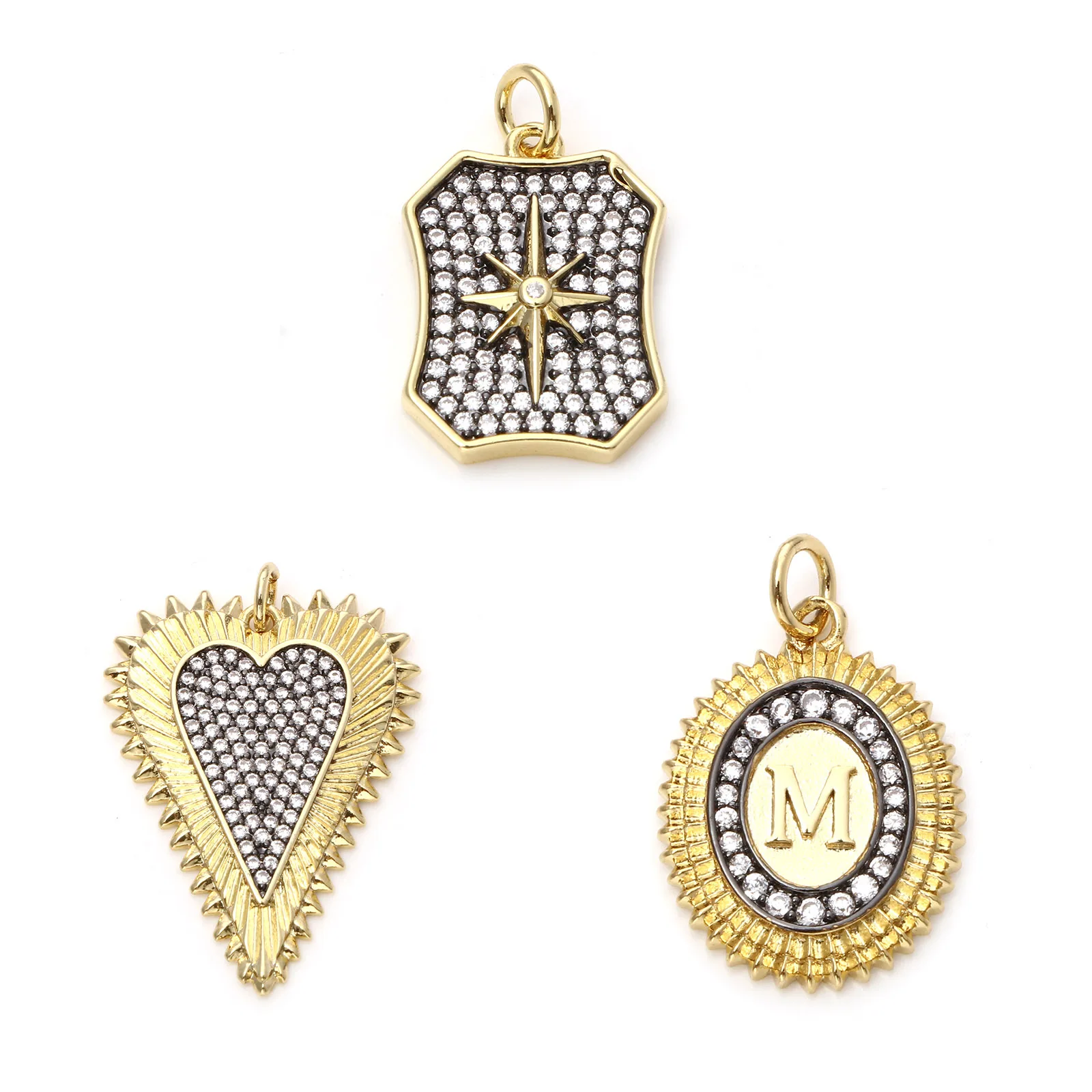 1 шт. медная подвеска в стиле панк золотого цвета