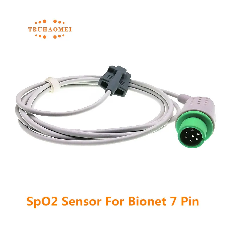 7-контактный круглый датчик SpO2, совместимый с Bionet BM3, BM5, BM7, многоразовый пульсоксиметр, датчик частоты пульса для новорожденных, детей, взрослых и ветеринарного использования. (art.: 3920dbf2dff3f) - 3920dbf2dff3f