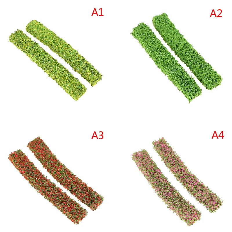1pc DIY Materials Grass Fence For Outdoor Building Green Sand Table Miniature Model Simulation Railroad Diorama Shrub Strips - купить по