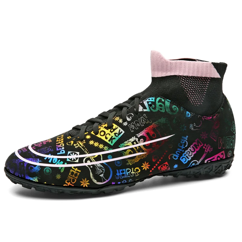 Hot Selling Men's Football Shoes High Ankle Football Shoes TF Outdoor Youth Football Training Boots Men's Football Shoes 35-45