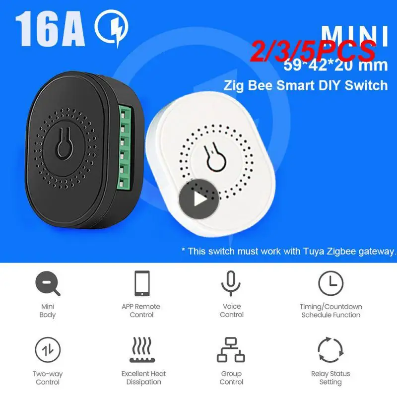

2/3/5PCS Zigbee 3.0 No Neutral Wire Breaker Switch 16a 2-way Control Switch Tuya Smart No Neutral Wire Switches 1gang 2gang Mini