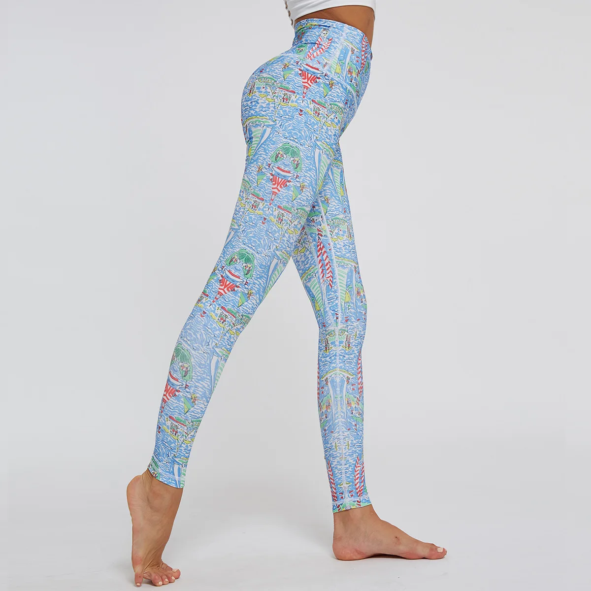 K Elastic High Waist Hip Lifting Sports Leggings Women Splicing Fitness Running Yoga Pants Gym Girl Seamless Print Leggings