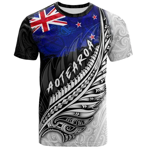 New Hot Fashion Vintage 3D Printed New Zealand Maori with Silver Fern T-shirt for Men's New Zealand Anzac Day Flag Maori Graphic