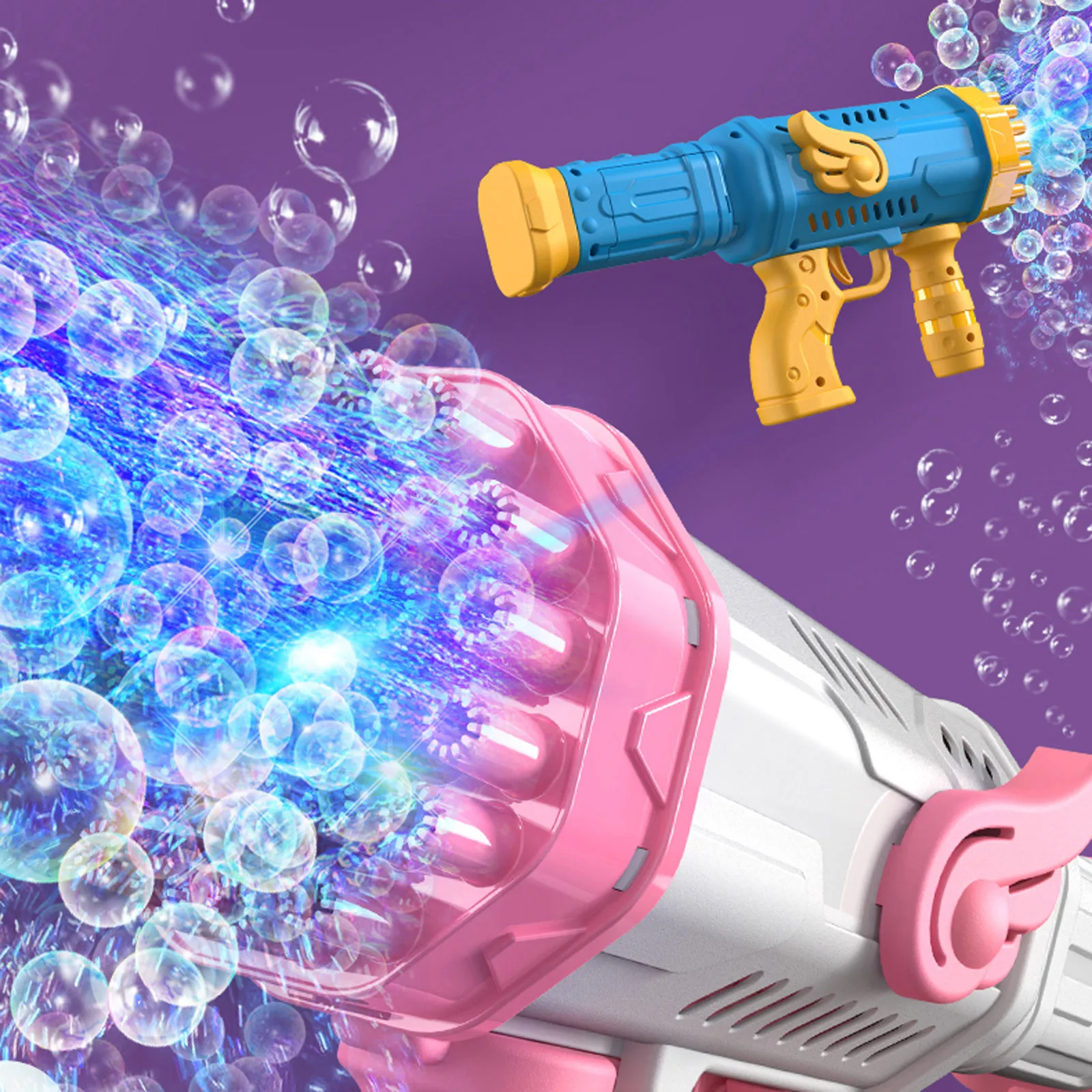 

Модернизированная электрическая пузырчатая машина Базука с 32 отверстиями для мыльных пузырей Gatling светильник кой для детских игрушек для и...