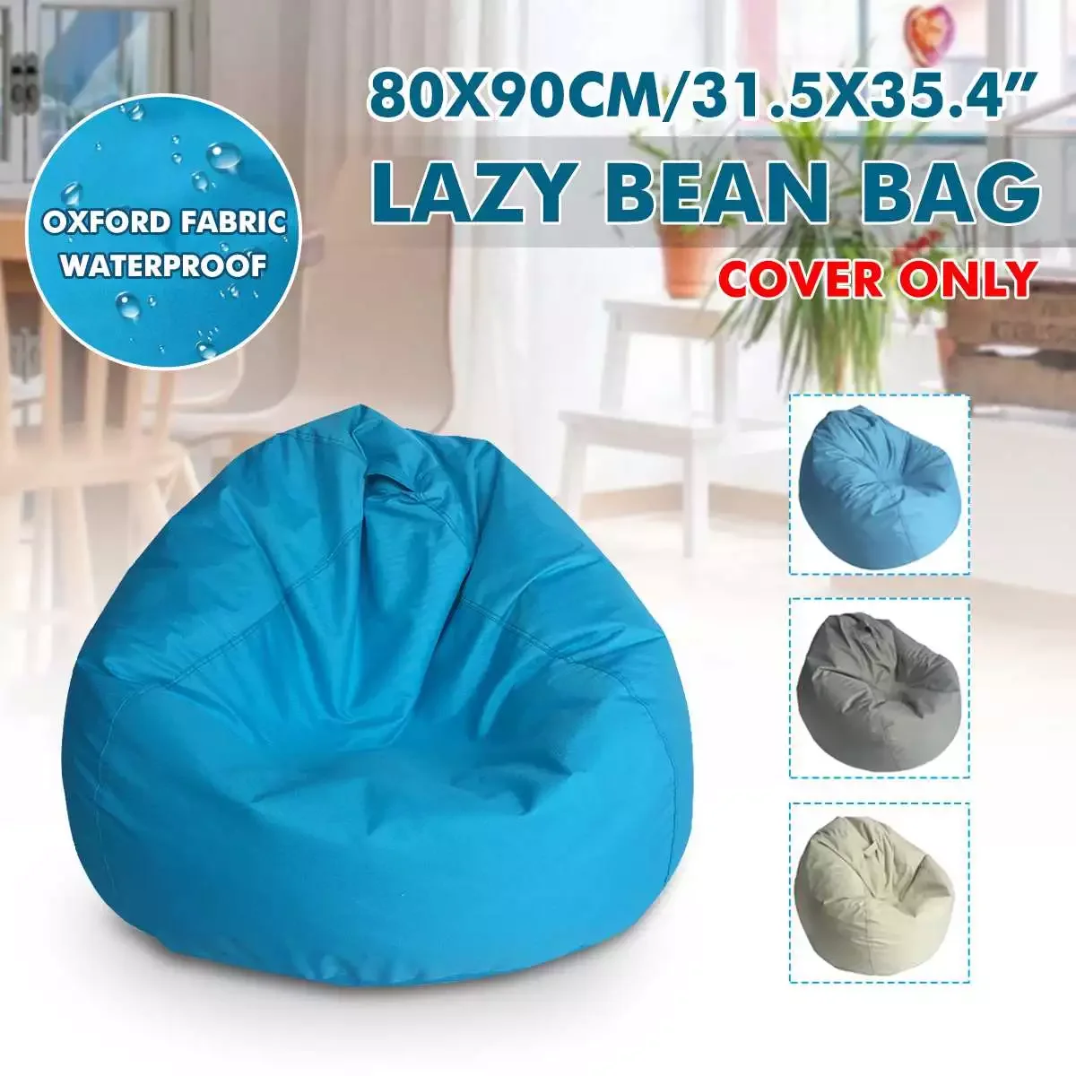 

80x90cm ( Filler) Bean Bag Chair Cover Tatami Lazy Sofa for Organizing Plush Toys or Textile Sack Bean Bag for Adults Kid Teen