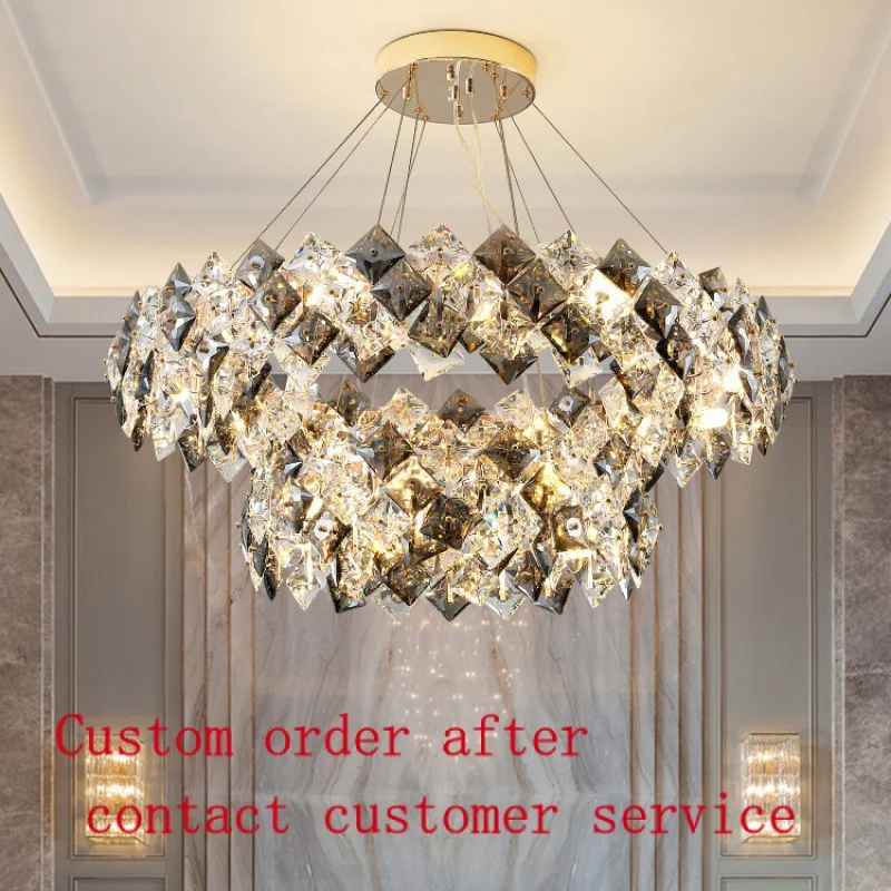

Crystal Chandelier Pendant Light K9 crystal chandelier gold pendant lamp hotel lobby lighting creative chandelier