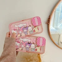 sanrio hello kitty kuromi my melody camera dustproof protect phone case for iphone 11 12 13 pro max x xs xr with holder cover