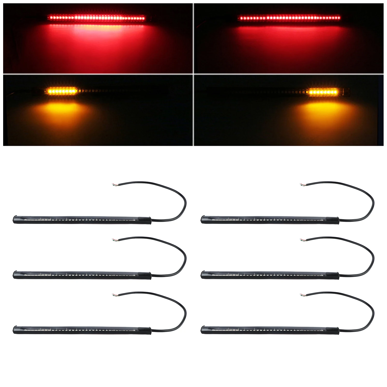 6 шт. мотоциклетные стоп-сигналы светодиодные номерного знака интегрированные