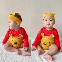 disney newborn baby rompers winnie the pooh jumpsuit cute pooh bear toddler clothes long sleeve harajuku casual ropa bebe