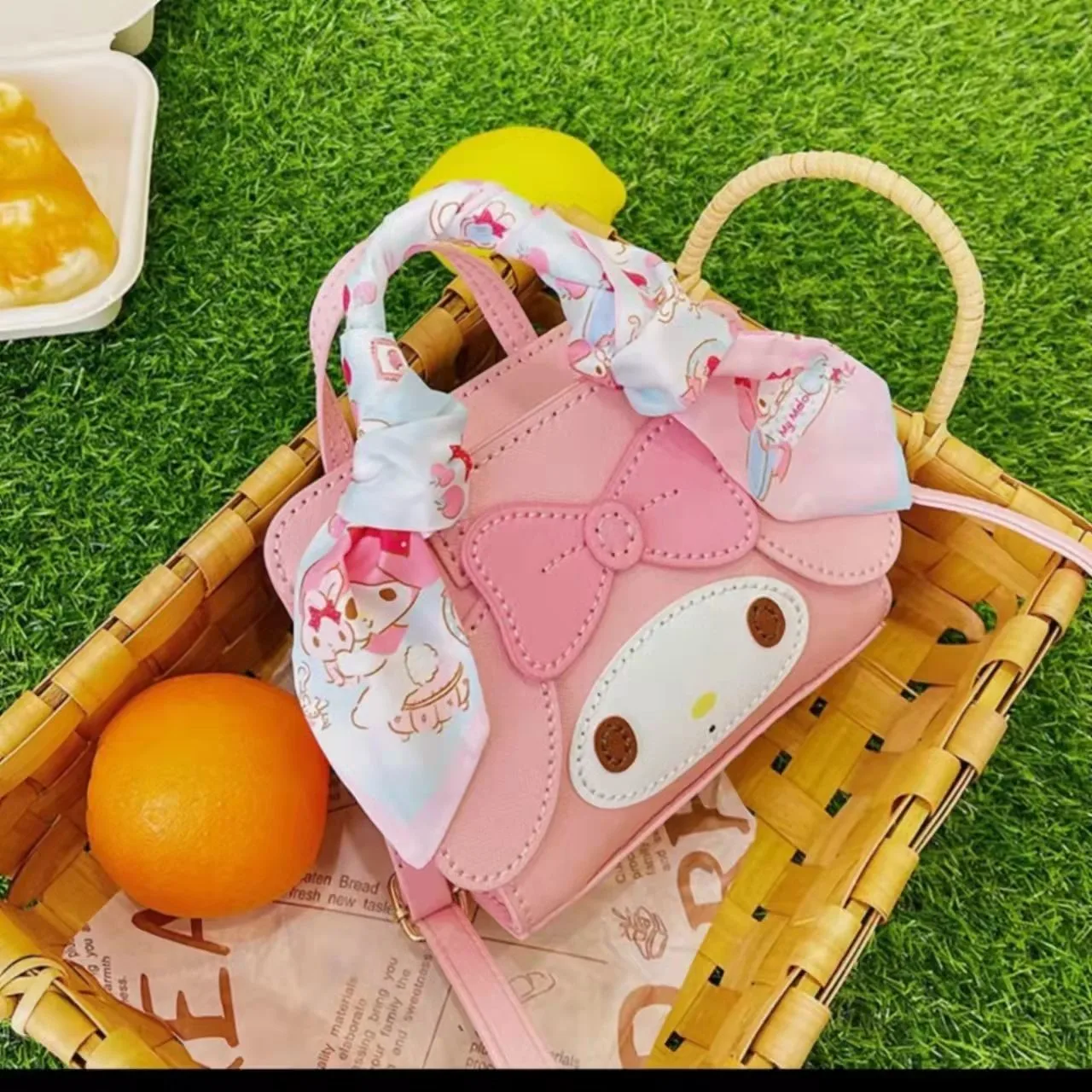 

Anime My Melody Cinnamon Roll Hand-Stitched Hand-Woven Small Bag Knitted Messenger Bag Homemade Handmade DIY Bag Girls Gifts