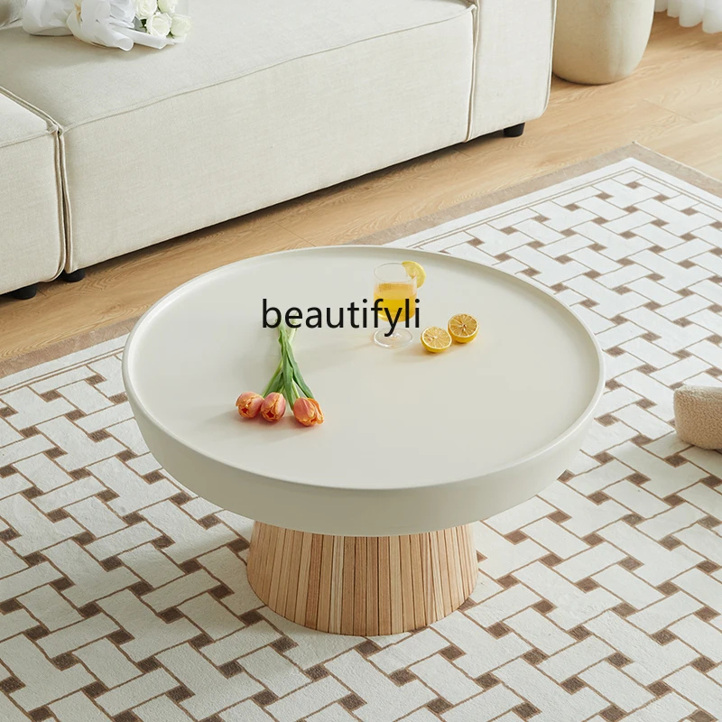 

zqNordic Small Coffee Table Living Room Home Small Apartment round Modern Tea Table Short Tea Table