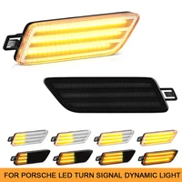 1pair led dynamic amber side marker indicator for porsche macan 95b series 2014 2021 turn signal lights